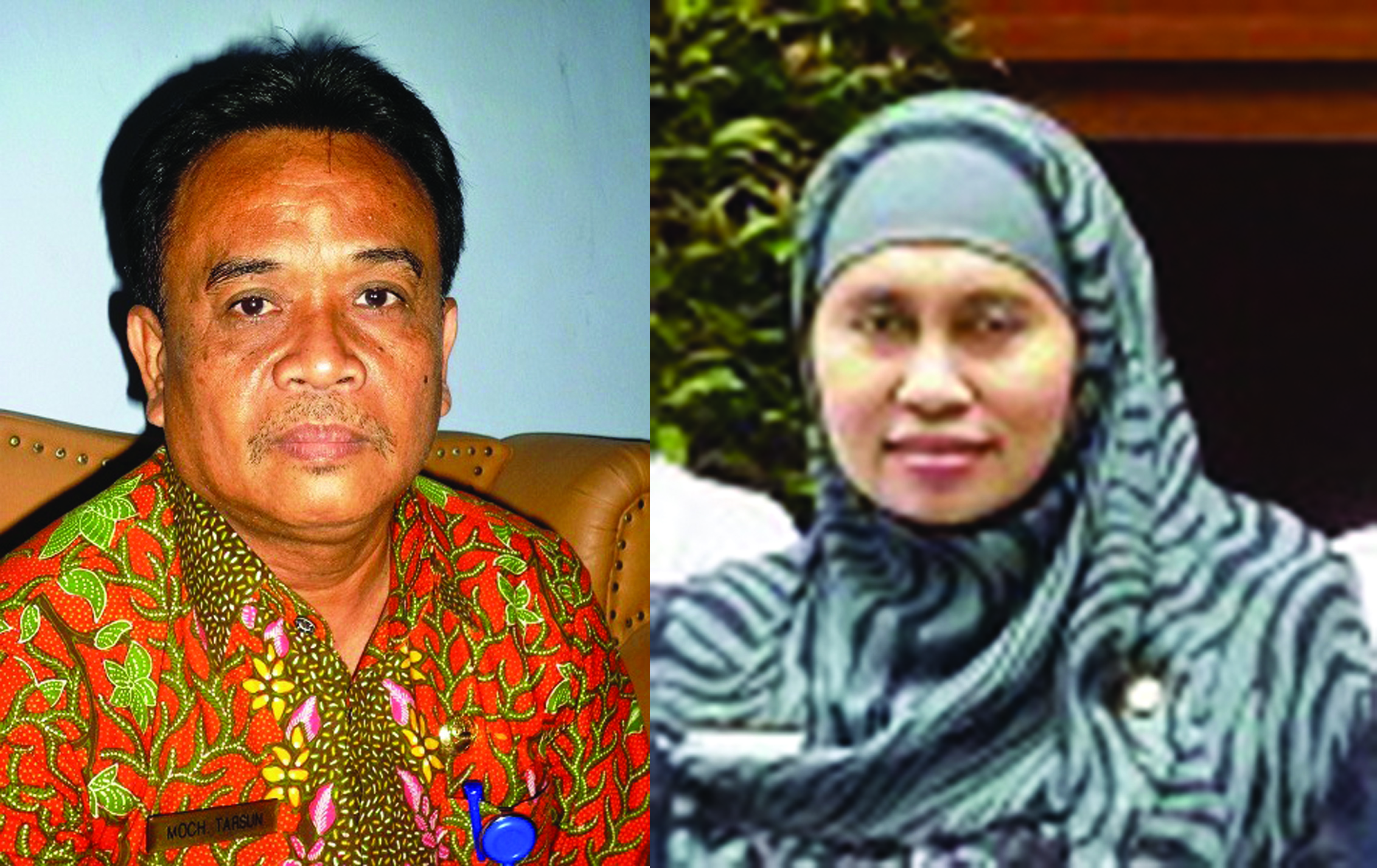 GN/MASDAWI DAHLAN Drs Moh Tarsun MSi (kiri) dan Dra Hj Farida MSi (kanan)
