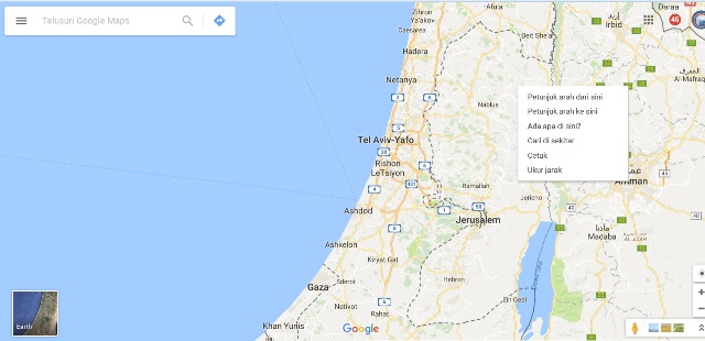GN/Istimewa Google telah menghapus nama Palestina dar Google Maps