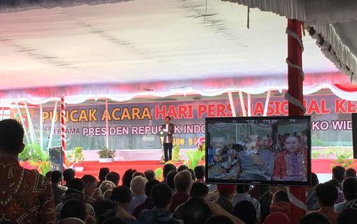 GN/Istimewa Presiden Joko Widodo membuka puncak peringatan Hari Pers Nasional 2017 di Ambon, Kamis (9/2/2017). 