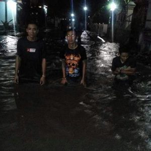Salah satu wilayah di Kabupaten Mojokerto yang Sabtu (25/2/2017) dini hari tadi banjir.