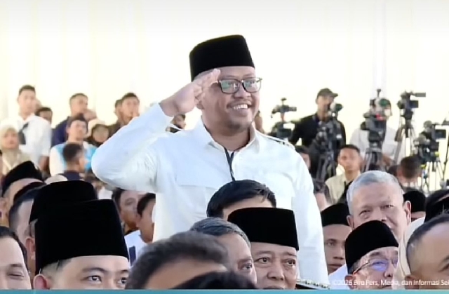 Wakil Bupati Sampang H. Ahmad Mahfudz saat menghadiri peresmian 1.061 KDKMP oleh Presiden RI Prabowo Subianto.